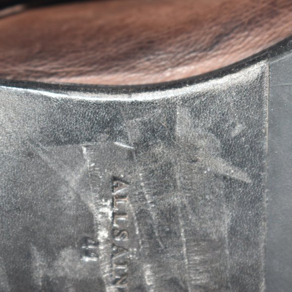 Allsaints Men's Mikkel Leather Combat Boots Brown Size 44 EU 11 US - Picture 10 of 11